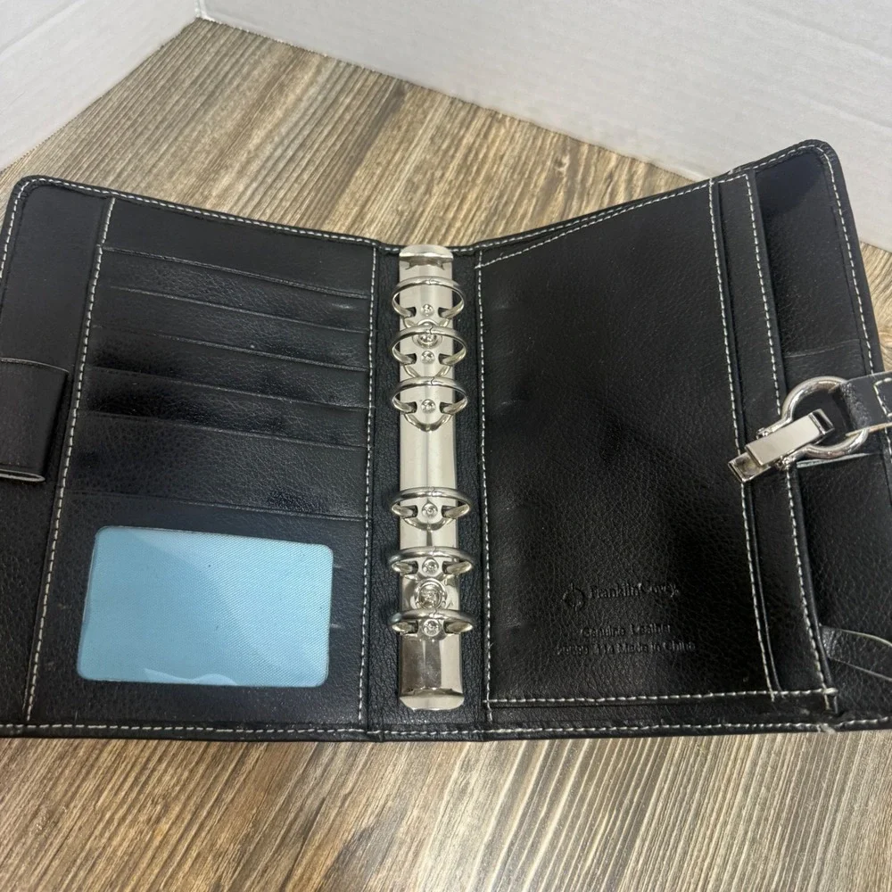 Franklin Covey Scottsdale Black Leather Pocket Planner Binder 29699 Licorice